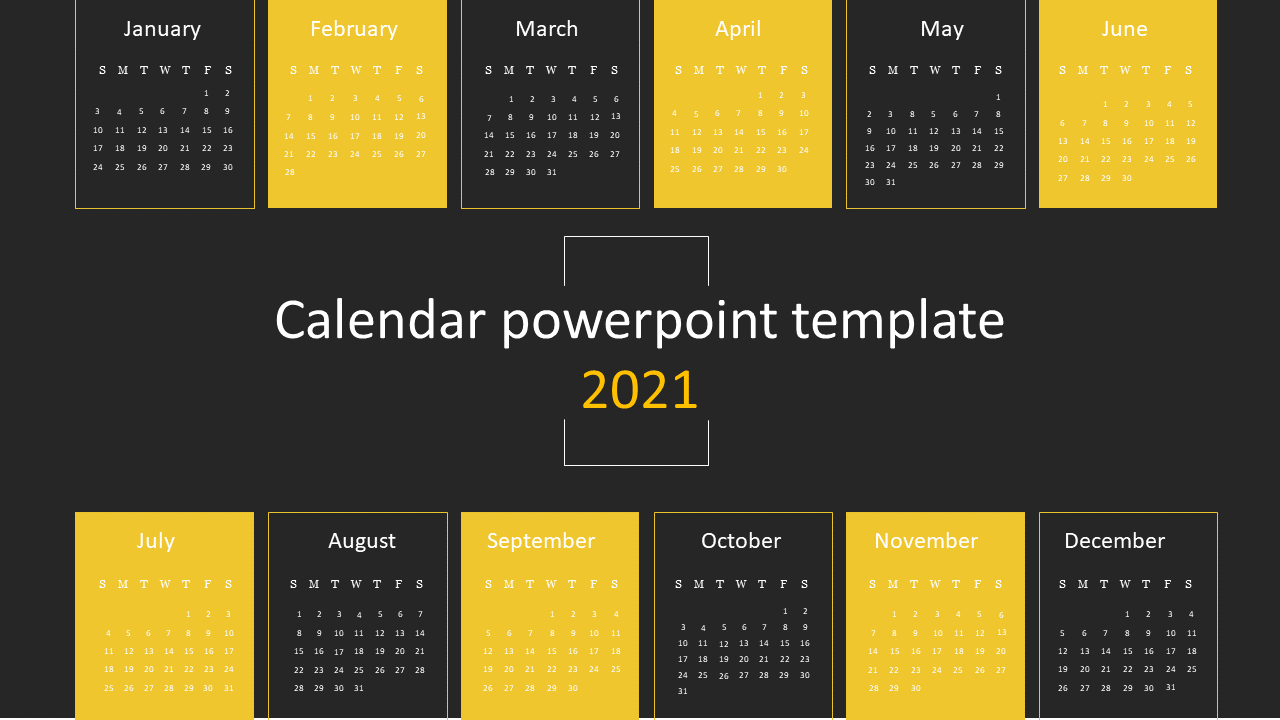 calendar powerpoint template 2021
